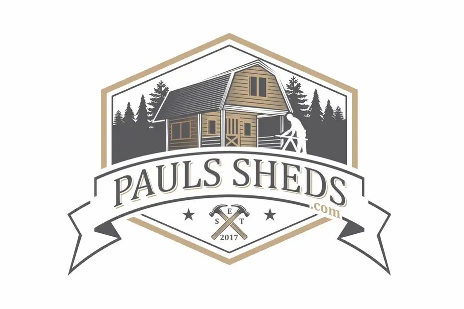 image of a shed with the text “pauls sheds.com”