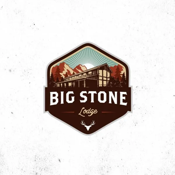 An indulgent, yet cozy logo designed for a lodge in the woods.