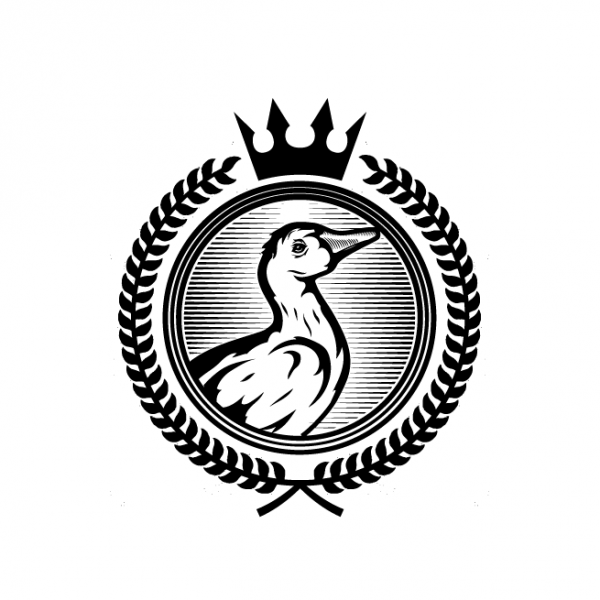 duck wearing crown logo