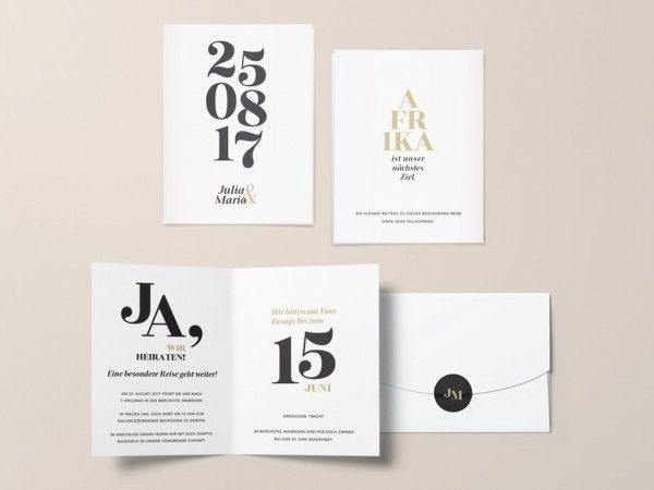 A typographic wedding invitation
