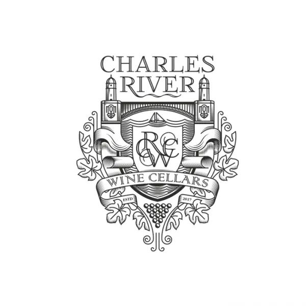 heraldic badge  logo  with initials and scrolls