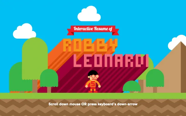 The game inspired interactive resume of Robby Leonardi screenshot