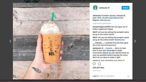 Starbucks Instagram profile