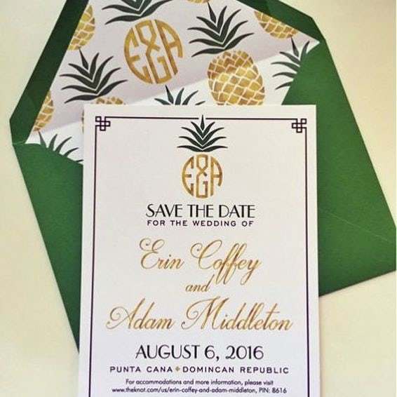 pineapple wedding invite