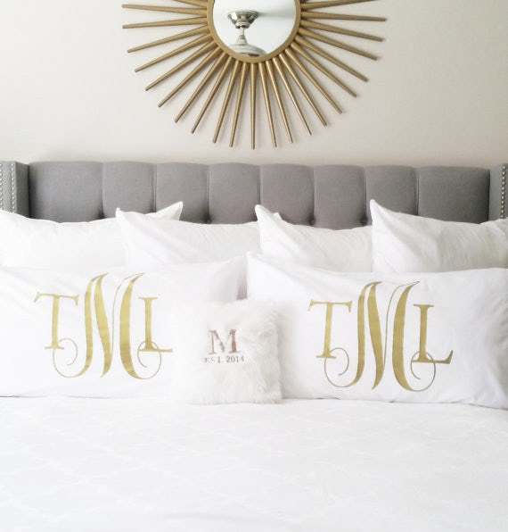 monogramed pillowcases