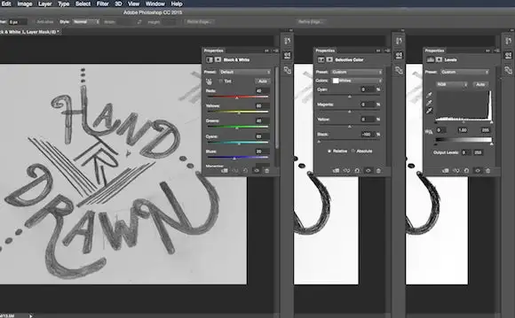 Digital hand-lettering in Photoshop