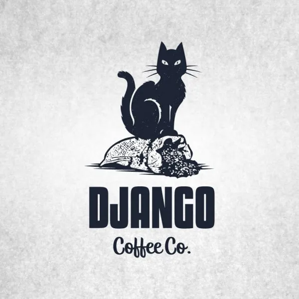 django coffee cat logo