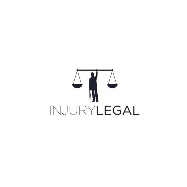 LEGAL logo WITH MAN ON CRUTCH, SCALES OF JUSTICE
