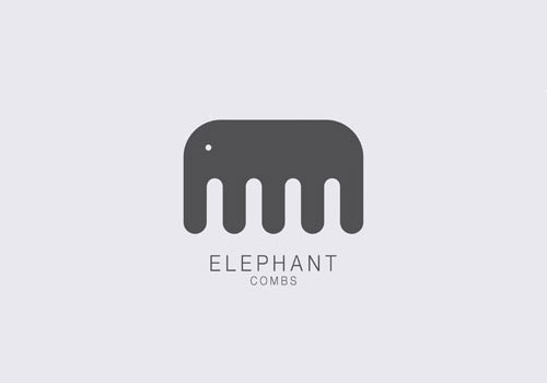 梳子品牌创意大象logo设计