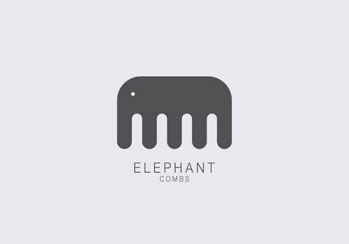 梳子品牌创意大象logo设计