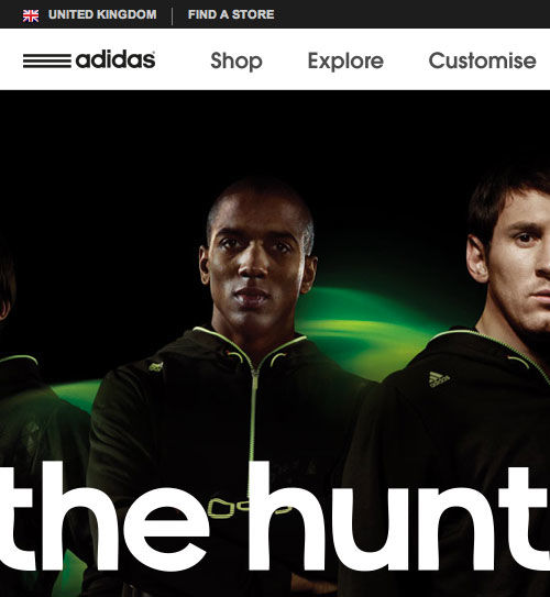 Adidas website screenshot