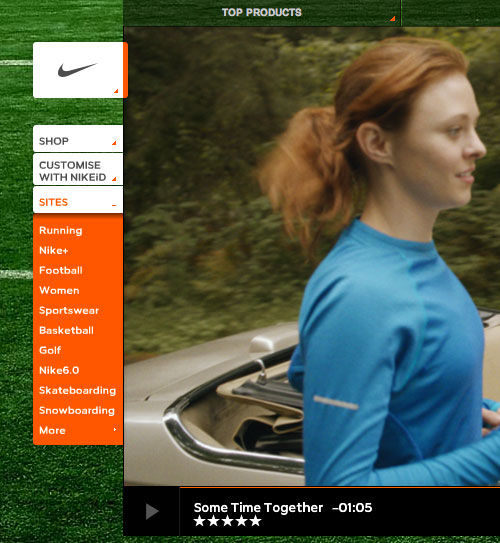 Nike website screenshot