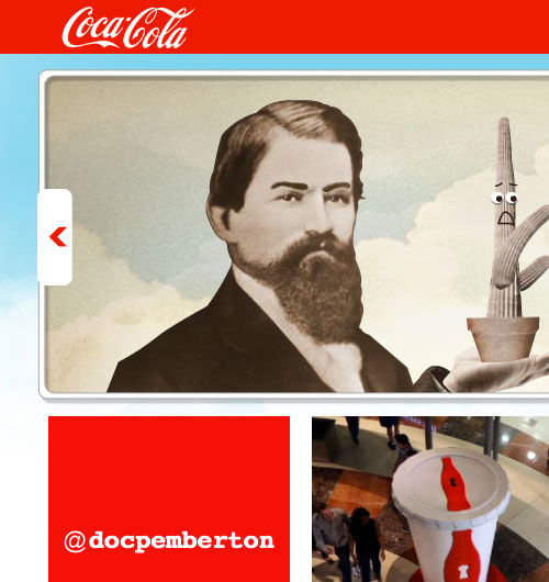 Coca-Cola website screenshot