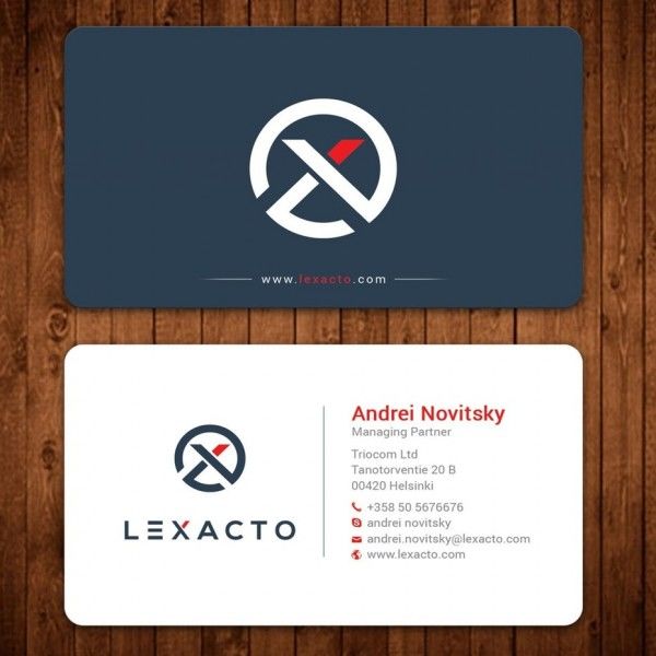 round corner logo lawyer business card