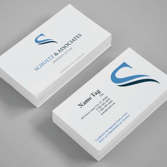 blue navy  logo  and attorney business card